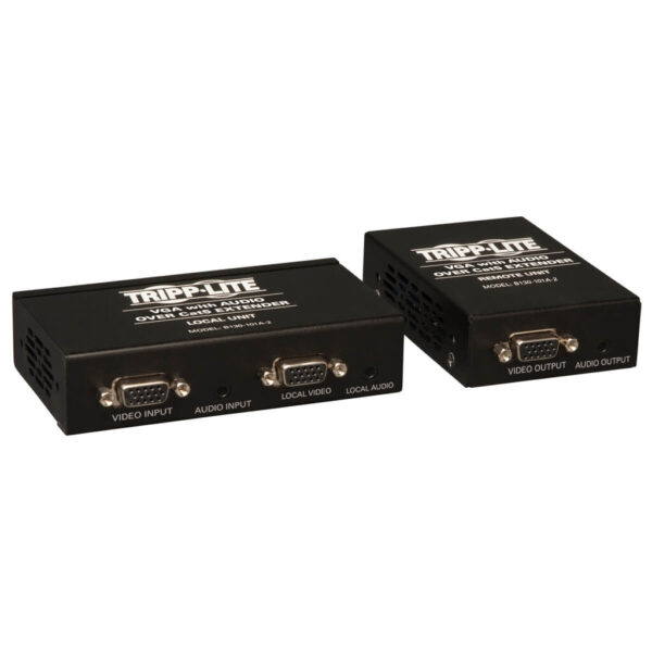 573816db74f269043ecd12dc9716d5de Tripp Lite series VGA over Cat5/6 Extender Kit, Box-Style Transmitter/Receiver for Video/Audio, Up to 1000 ft. (305 m), TAA