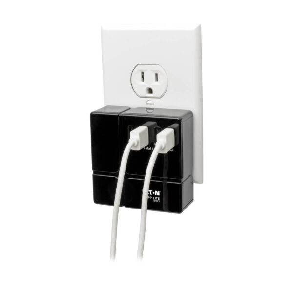 Tripp Lite series Protect It! 3-Outlet Power Cube Surge Protector - 6 USB-A Ports (7.2A Shared), 6 ft. (1.83 m) Cord, 540 Joules, Black