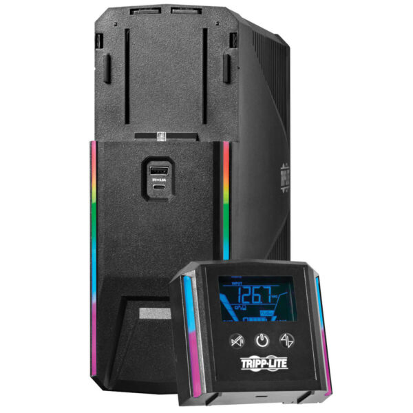 57cf721538f3128b8940e1f39e57e8ed Tripp Lite series 1200VA 720W 120V Pure Sine Wave Gaming UPS Battery Backup - LCD, AVR, RGB LEDs, USB Charging, Tower