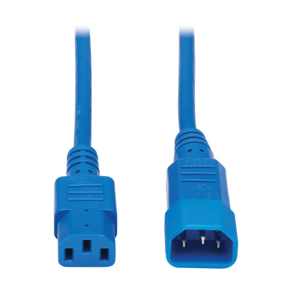 57fc952299d8f40f191de66a7a898319 Tripp Lite series PDU Power Cord, C13 to C14 - 10A, 250V, 18 AWG, 2 ft. (0.61 m), Blue