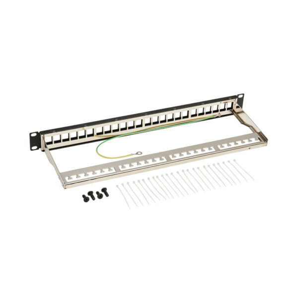 Tripp Lite series 24-Port 1U Rack-Mount Shielded Blank Keystone/Multimedia Patch Panel, RJ45 Ethernet, USB, HDMI, Cat5e/6