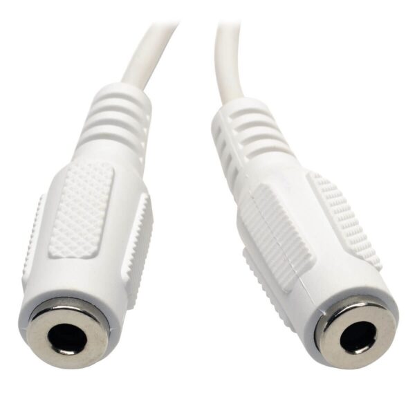 585e0c47dfe694e063cc32a0d6230a04 Tripp Lite series 3.5mm Mini Stereo Cable adapter Y Splitter for Speakers and Headphones (M to 2x F) White, 6-in. (15.24 cm)