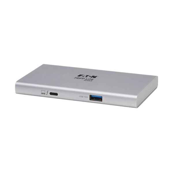 Tripp Lite series 4-Port Thunderbolt 4 Hub - 8K, 2x 4K 60 Hz, USB 3.2 Gen 2, USB-A Port, 100W Charging, Gray