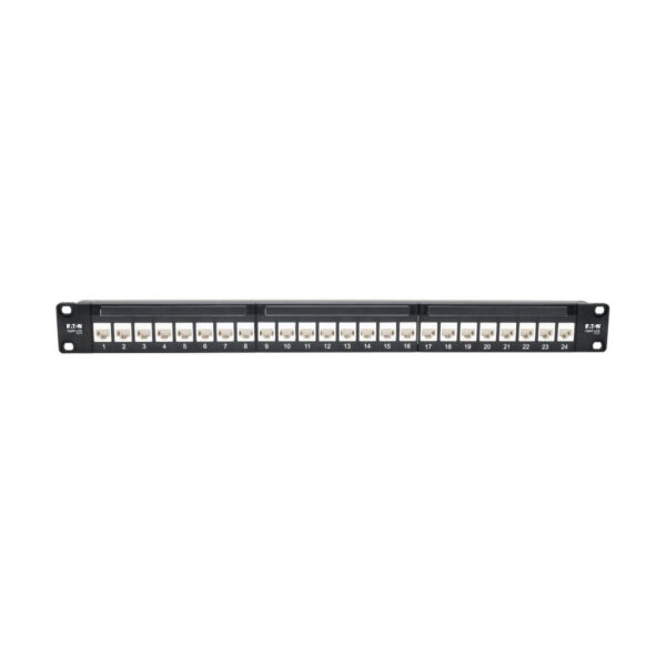 59395151c2a7239d631d684bb75e7f9c Tripp Lite series 24-Port Cat6a Feed-Through Patch Panel - 4PPoE Compliant, 1U Rack-Mount, RJ45 Ethernet, Black, TAA