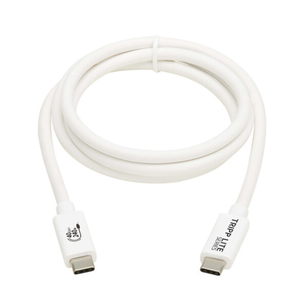 59807886b37539d7e82a416d6e72dc4d Tripp Lite series USB4 40Gbps Cable (M/M) - USB-C, 8K 60 Hz, 240W PD Charging, White, 1 m (3.3 ft.)