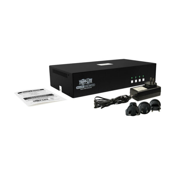 Secure KVM Switch, 4-Port, Dual Head, DisplayPort to DisplayPort, 4K, NIAP PP4.0, Audio, TAA
