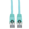 Tripp Lite series Cat6a 10G Snagless Shielded STP Ethernet Cable (RJ45 M/M), PoE, Aqua, 20 ft. (6.09 m)