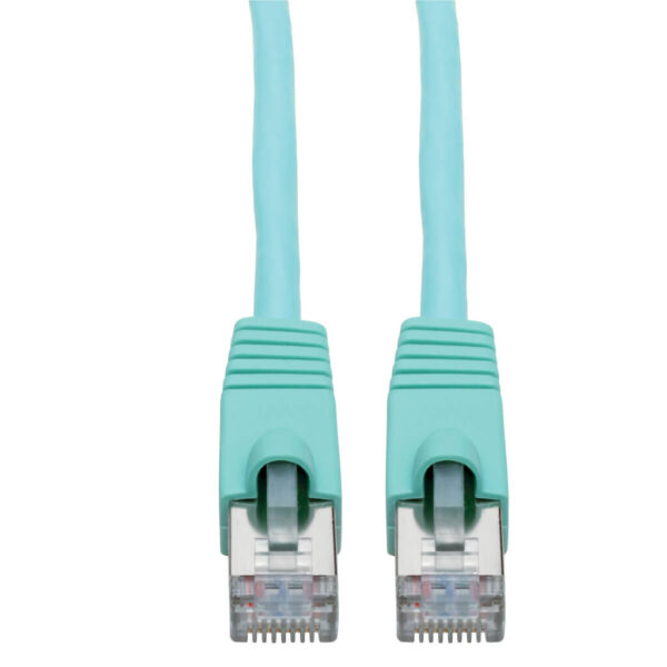 599667caf66212857a1273afb82b8b01 Tripp Lite series Cat6a 10G Snagless Shielded STP Ethernet Cable (RJ45 M/M), PoE, Aqua, 25 ft. (7.62 m)