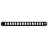 Tripp Lite series 16-Port 1U Rack-Mount Unshielded Blank Keystone/Multimedia Patch Panel, RJ45 Ethernet, USB, HDMI, Cat5e/6
