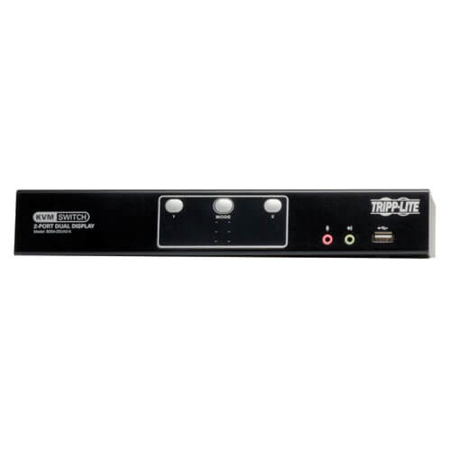 Tripp Lite series 2-Port Dual Monitor DVI KVM Switch, TAA, GSA with Audio and USB 2.0 Hub, Cables included