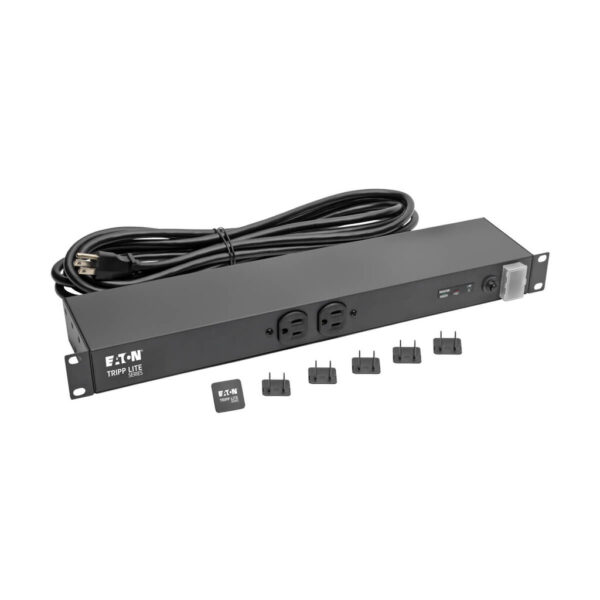 Tripp Lite series Isobar 12-Outlet Network Server Surge Protector, 15 ft. (4.57 m) Cord, 3840 Joules, Diagnostic LEDs, 1U Rackmount