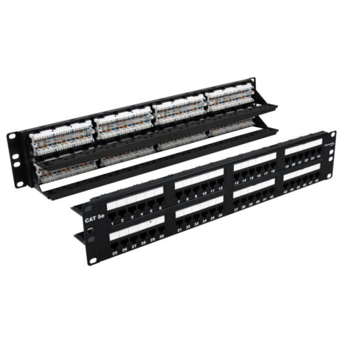 CAT5E, 110-Type, Patch Panel, 48-Port, 2U, T568A/B