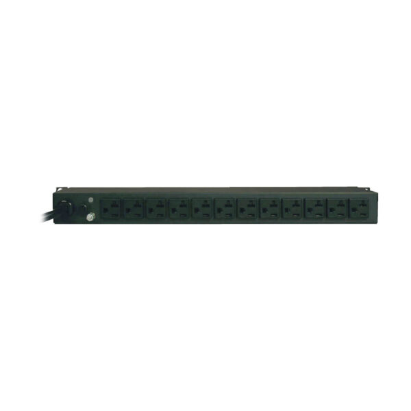 Tripp Lite series 2kW Single-Phase Local Metered PDU, 100-127V Outlets (12 5-15/20R), L5-20P/5-20P Input, 6 ft. (1.83 m) Cord, 1U Rack-Mount