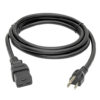 5a53b5514d44416ab6364da3773577be Tripp Lite series Computer Power Cord, C19 to NEMA 5-15P - Heavy-Duty, 15A, 125V, 14 AWG, 10 ft. (3.05 m), Black