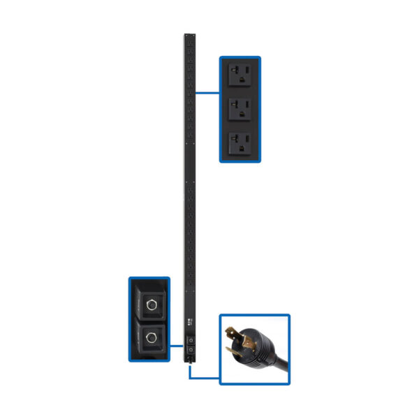 5a567cfcf1de788d21b184451da2a277 Tripp Lite series 2.9kW 120V Single-Phase Basic PDU - 24 NEMA 5-15/20R Outlets, L5-30P Input, 10 ft. Cord, 63.75 in. 0U Rack