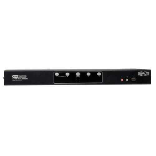 Tripp Lite series 4-Port Dual Monitor DVI KVM Switch with Audio and USB 2.0 Hub, Cables included, TAA