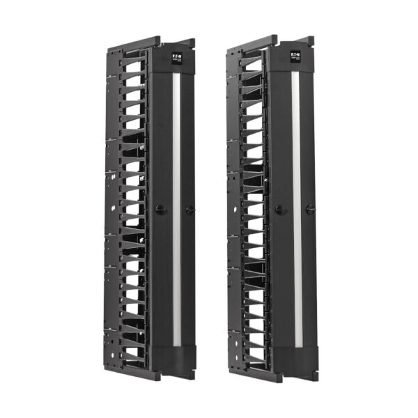 Tripp Lite series High-Capacity Vertical Cable Manager - Deep Double Finger Duct with Cover, Single Sided, 6 in. Wide, Black, 7 ft. (2.2 m)