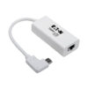 Tripp Lite series USB-C to Gigabit Network Adapter with Right Angle USB-C, Thunderbolt 3 Compatibility - White