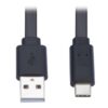 Tripp Lite series USB-A to USB-C Flat Cable - M/M, USB 2.0, Black, 3 ft. (0.91 m)