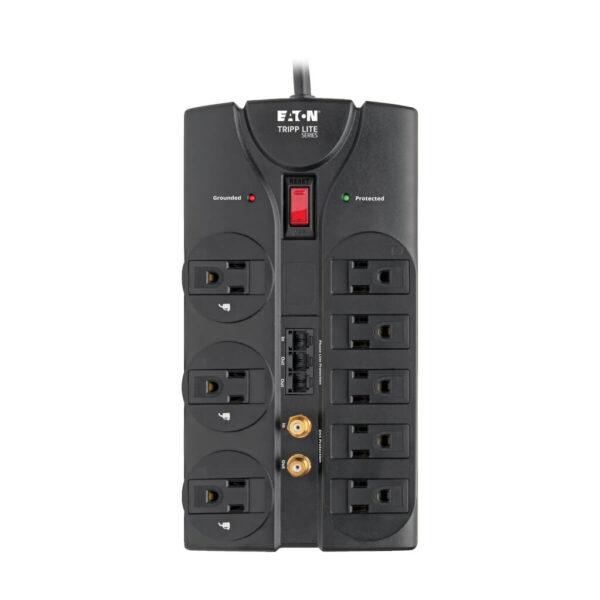 Tripp Lite series Protect It! 8-Outlet Surge Protector, 8 ft. (2.43 m) Cord, 2160 Joules, Tel/Fax/Modem/Coax Protection, RJ11