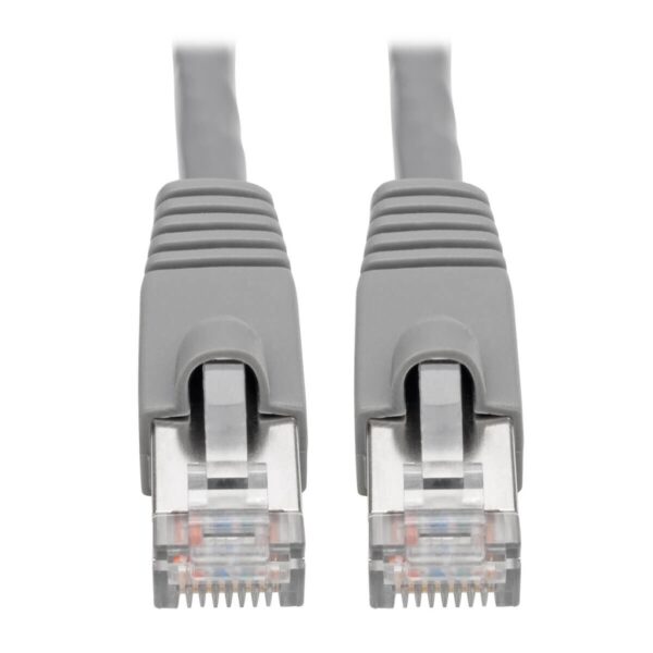 Tripp Lite series Cat6a 10G Snagless Shielded STP Ethernet Cable (RJ45 M/M), PoE, Gray, 8 ft. (2.43 m)