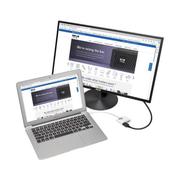 5c23f41ce0a2ef1abc6d0390810ec544 Tripp Lite series Keyspan Mini DisplayPort to VGA/HDMI All-in-One Video Converter Adapter, 4K 30Hz HDMI, DP1.2, White, 6-in. (15.24 cm)