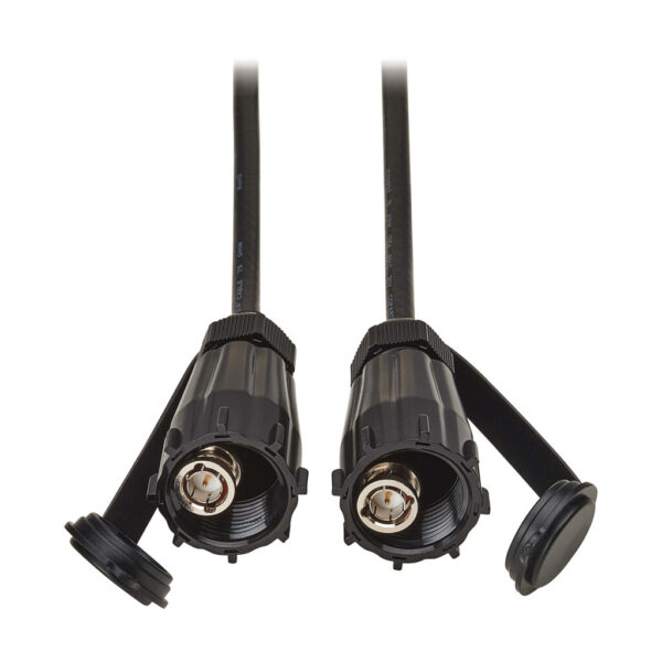 Tripp Lite series Rigid Industrial RF Coaxial Cable (M/M) - IP68, BNC Connectors, 10 ft. (3.1 m), Black