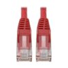 Tripp Lite series Cat6 Gigabit Snagless Molded (UTP) Ethernet Cable (RJ45 M/M), PoE, Red, 6-in. (15.24 cm)
