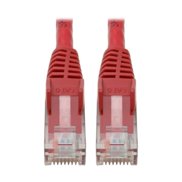 Tripp Lite series Cat6 Gigabit Snagless Molded (UTP) Ethernet Cable (RJ45 M/M), PoE, Red, 6-in. (15.24 cm)