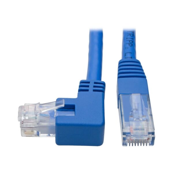 5cde54600ebbb31471fef22c58a65f6a Tripp Lite series Left-Angle Cat6 Gigabit Molded UTP Ethernet Cable (RJ45 Left-Angle M to RJ45 M), Blue, 1 ft. (0.31 m)
