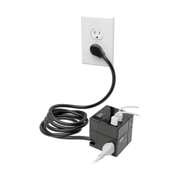 Tripp Lite series Protect It! 3-Outlet Power Cube Surge Protector - 6 USB-A Ports (7.2A Shared), 6 ft. (1.83 m) Cord, 540 Joules, Black
