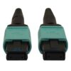 Tripp Lite series 40/100/400G Multimode 50/125 OM3 Fiber Optic Cable (12F MTP/MPO-PC F/F), LSZH, Aqua, 2 m (6.6 ft.)