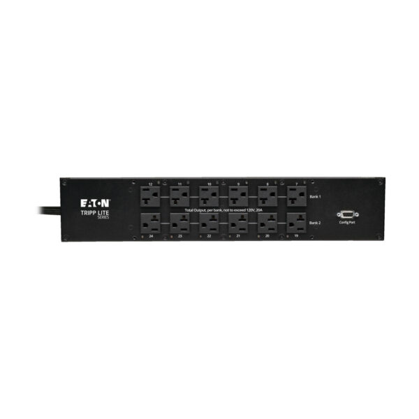 Tripp Lite series 2.9kW Single-Phase Switched Automatic Transfer Switch PDU, 2 120V L5-30P Inputs, 24 5-15/20R & 1 L5-30R Outputs, 2U, TAA