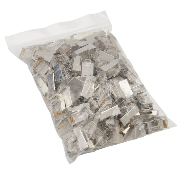 Tripp Lite series Cat6 RJ45 Pass-Through FTP Modular Plug, 100 Pack, TAA