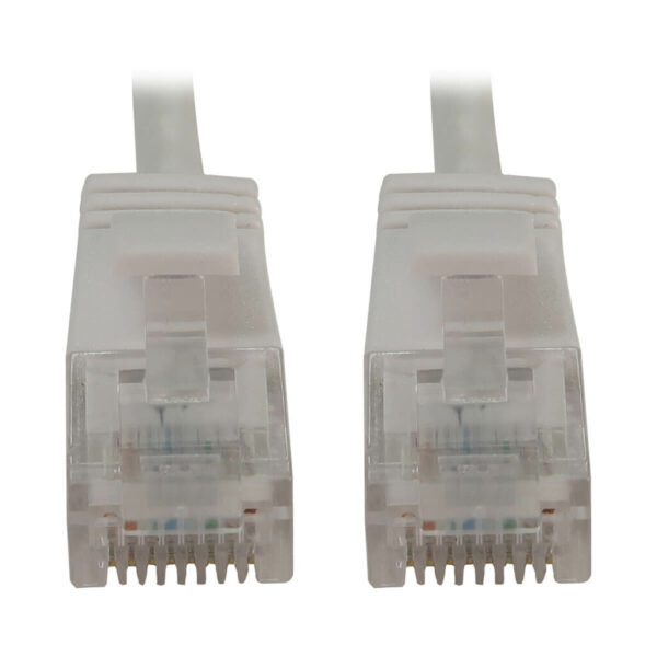 Tripp Lite series Cat6a 10G Snagless Molded Slim UTP Ethernet Cable (RJ45 M/M), PoE, White, 25 ft. (7.6 m)
