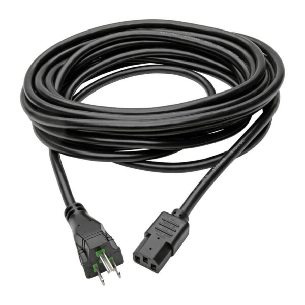 5dc3d703c208f9304babdb34d0fdbb97 Tripp Lite series Hospital-Grade Power Cord, NEMA 5-15P to C13 - Green Dot, 15A, 125V, 14 AWG, 25 ft. (7.62 m), Black