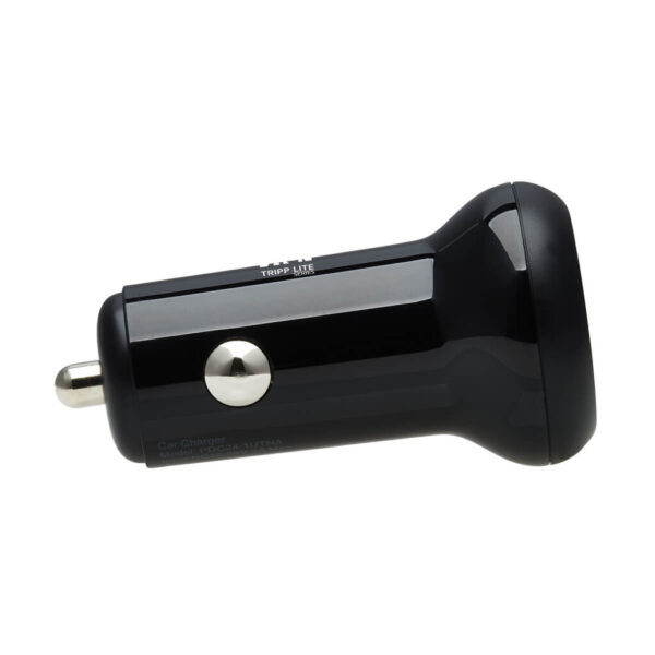 5e1c235386914b550b9231962525b76c Tripp Lite series Dual-Port USB Car Charger with 24W Charging - USB-C (24W) PD 3.0, USB-A (24W) QC 3.0, Black