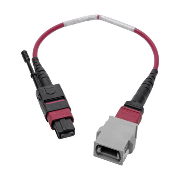 Tripp Lite series MTP/MPO Parallel Optics Base-8 Migration Fiber Adapter, Polarity A to B, 12 Fiber, 40GB/100GB, OM4 M/F, Magenta, 8 in.