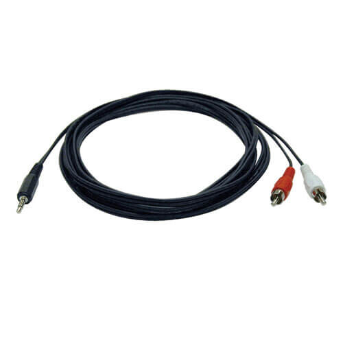 Tripp Lite series 3.5 mm Mini Stereo to RCA Audio Y Splitter Adapter Cable (M/2xM), 6 ft. (1.8 m)