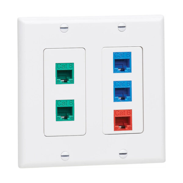 Tripp Lite series Double-Gang Faceplate, Decora Style - Vertical, White, TAA