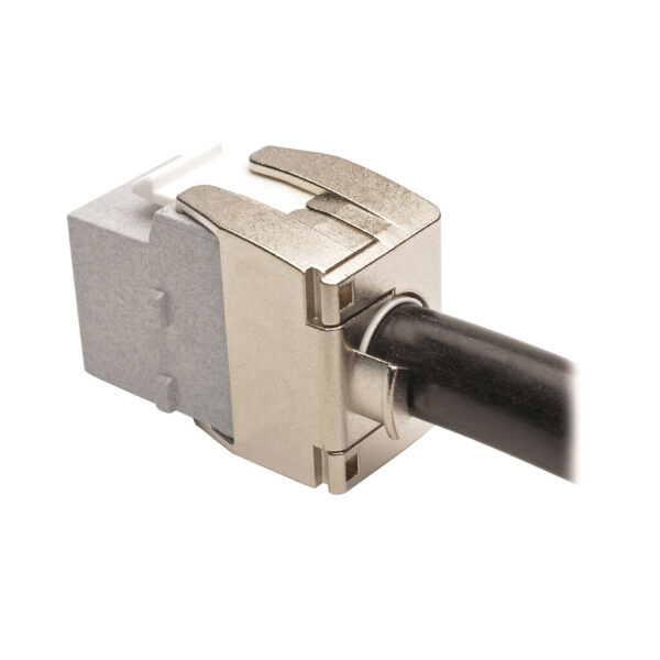5f301ad6e44e60116fca306894f7ba30 Tripp Lite series Toolless Cat6a Keystone Jack, PoE/PoE+ Compliant, Shuttered - Gray, TAA