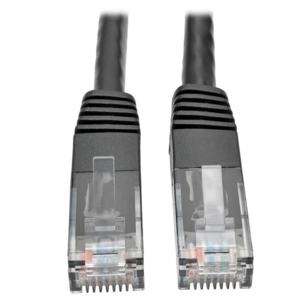 Tripp Lite series Cat6 Gigabit Molded (UTP) Ethernet Cable (RJ45 M/M), PoE, Black, 2 ft. (0.61 m)
