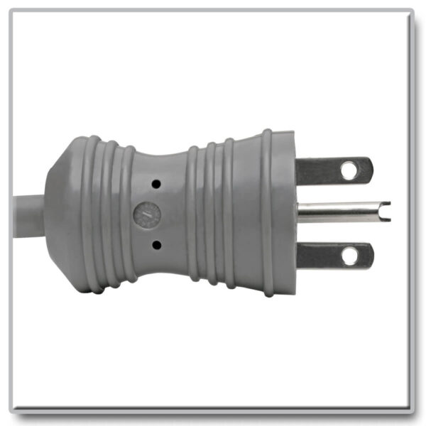 5f78fd55caee77cbe565be742d1e9758 Tripp Lite series Hospital-Grade Power Cord, NEMA 6-15P to C19 - Heavy-Duty, Green Dot, 15A, 250V, 14 AWG, 6 ft. (1.83 m), Gray