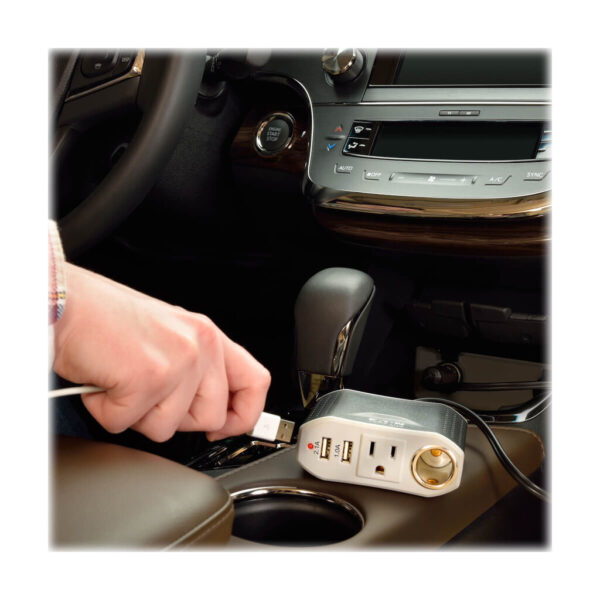 5f954eadb7d5934fb784e37ba0fee13f Tripp Lite series 100W PowerVerter Ultra-Compact Car Inverter with Outlet, 12V CLA Receptacle, and 2 USB Charging Ports