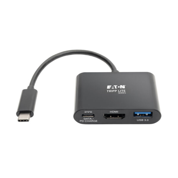 Tripp Lite series USB-C to HDMI 4K Adapter with USB 3.x (5Gbps) Hub Port and 60W PD Charging, HDCP, Black
