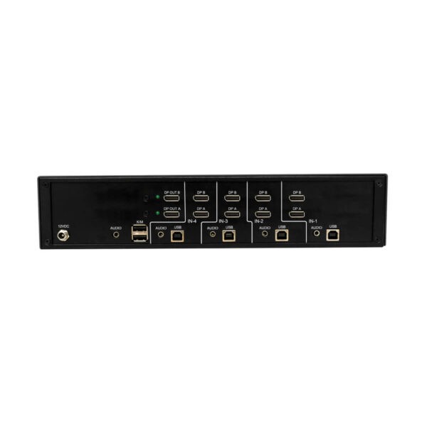 Secure KVM Switch, 4-Port, Dual Head, DisplayPort to DisplayPort, 4K, NIAP PP4.0, Audio, TAA