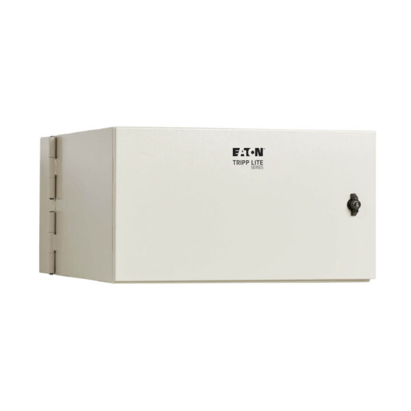 5ff27b0c86e86de74fea19ae5aa7eb73 Tripp Lite series SmartRack Industrial Enclosure with Lock - NEMA 4, Wall Mount, Metal Construction, Hinged Back, 28 in. Depth, 6U, Gray