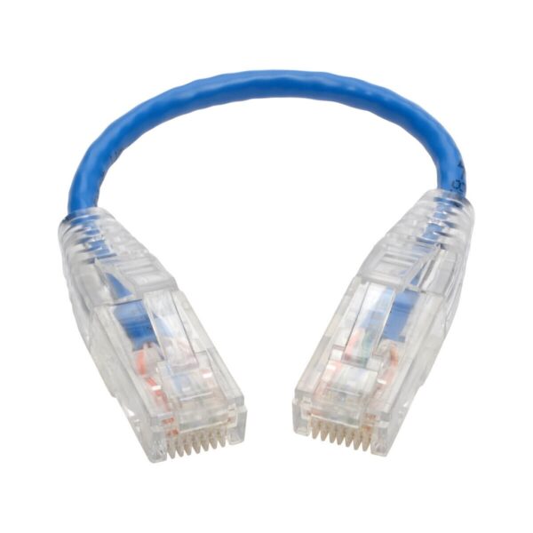60235320395d9abc8d75a10d8eaa0da5 Tripp Lite series Cat6 Gigabit Snagless Slim UTP Ethernet Cable (RJ45 M/M), PoE, Blue, 6-in. (15.24 cm)