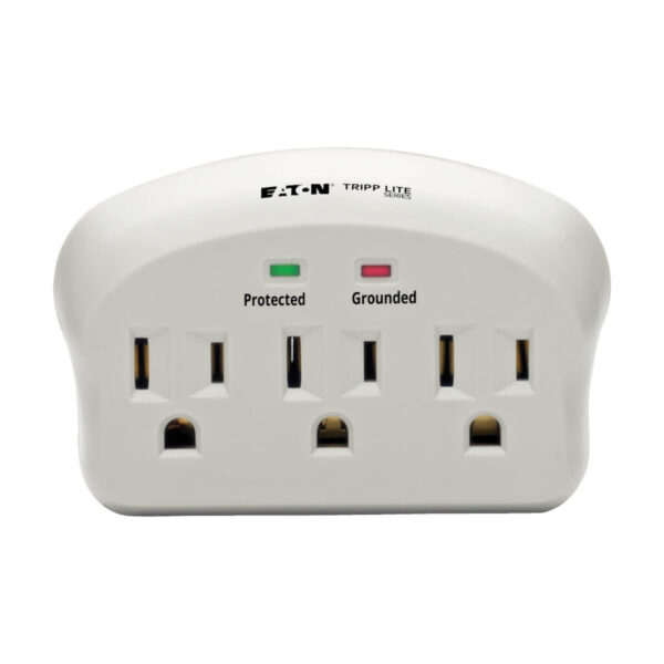 Tripp Lite series Protect It! 3-Outlet Surge Protector, Direct Plug-In, 735 Joules, 2 Diagnostic LEDs