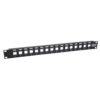 Tripp Lite series 16-Port 1U Rack-Mount Unshielded Blank Keystone/Multimedia Patch Panel, RJ45 Ethernet, USB, HDMI, Cat5e/6